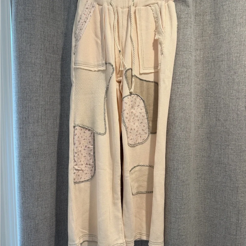 New POL Beige and Cream Patchwork waffle knit Set - Picture 4 of 5